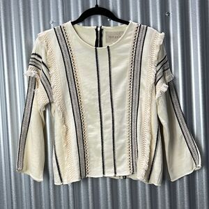 Moon River | Boho Striped and Fringe Long sleeve